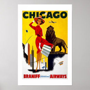 Poster Vintage voyage de Chicago