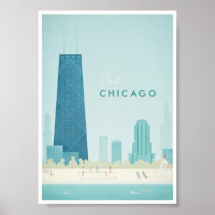 Poster Vintage voyage de Chicago