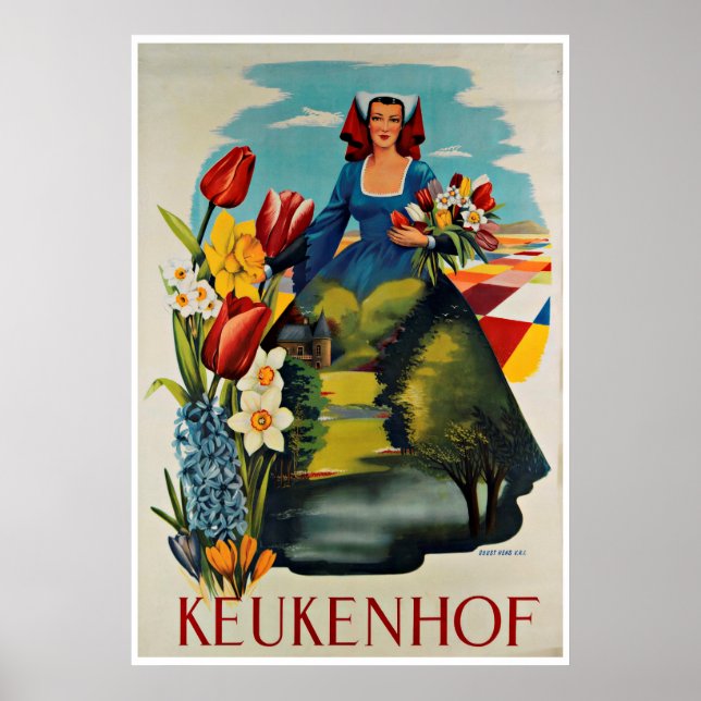 Poster Vintage voyage de Keukenhof Holland (Devant)