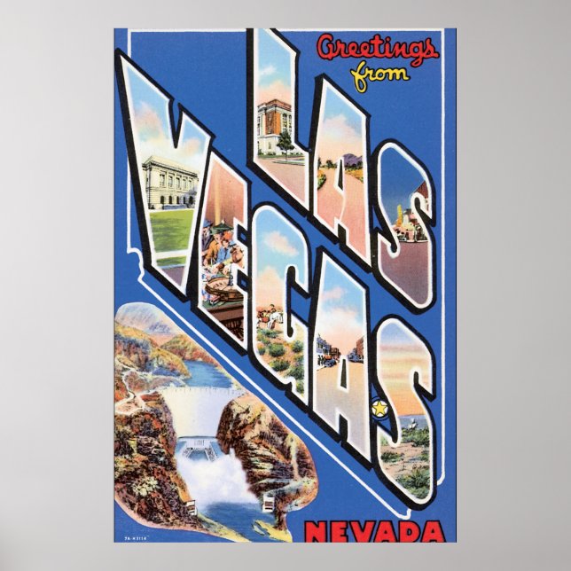 Poster Vintage voyage de Las Vegas (Devant)