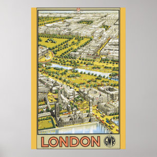 Poster Vintage voyage de Londres