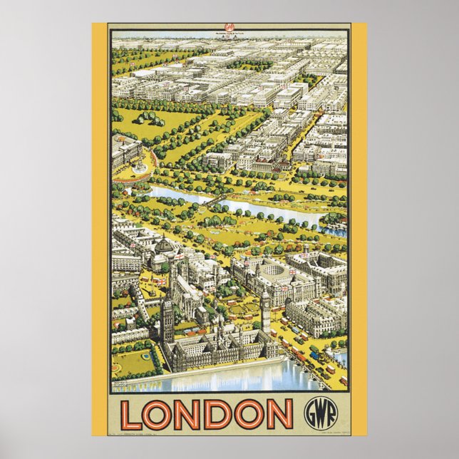 Poster Vintage voyage de Londres (Devant)