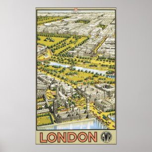 Poster Vintage voyage de Londres