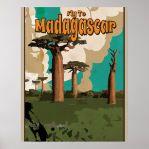Poster Vintage voyage de Madagascar