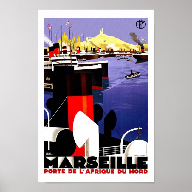 Poster Vintage voyage de Marseille (Devant)