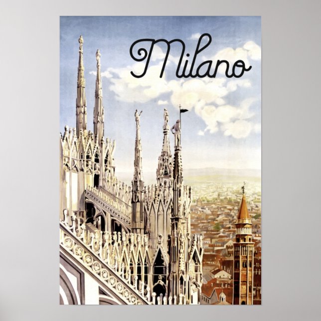 Poster Vintage voyage de Milan (Devant)