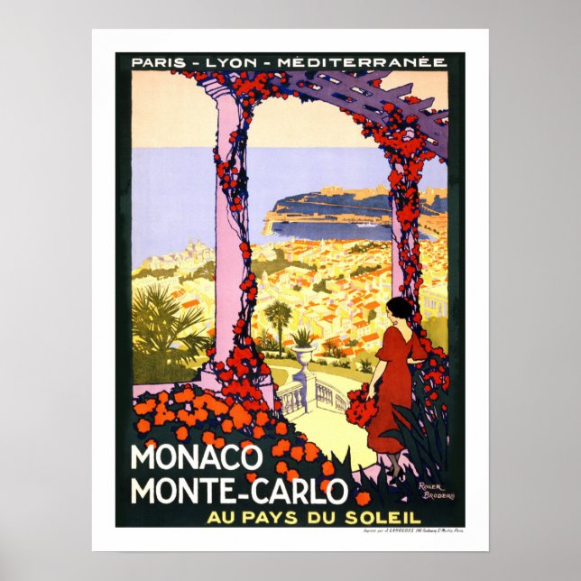 Poster Vintage voyage de Monaco (Devant)