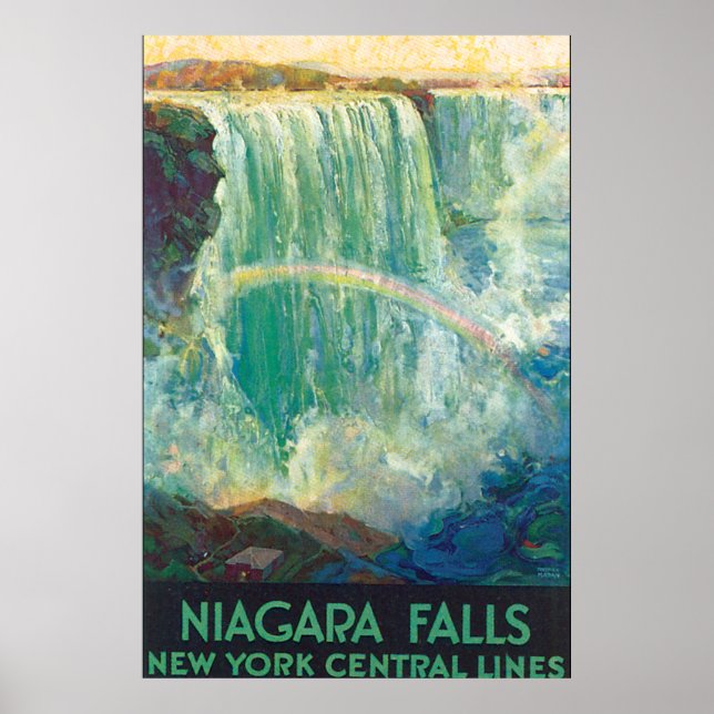 Poster Vintage voyage de Niagra Falls (Devant)