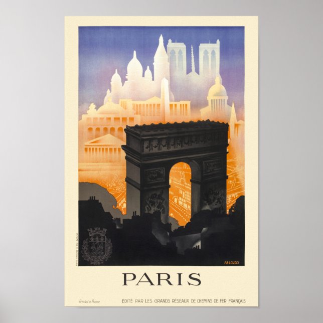 Poster Vintage voyage de Paris 1935 (Devant)