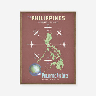 Poster Vintage voyage de Philippine Airlines Orien