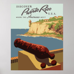 Poster Vintage voyage de Porto Rico