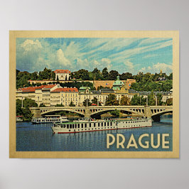 Poster Vintage voyage de Prague