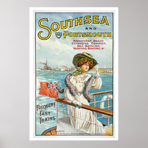 Poster Vintage voyage de Southsea Portsmouth Angleterre