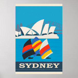 Poster Vintage voyage de Sydney Australie