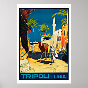 Poster Vintage voyage de Tripoli Libye