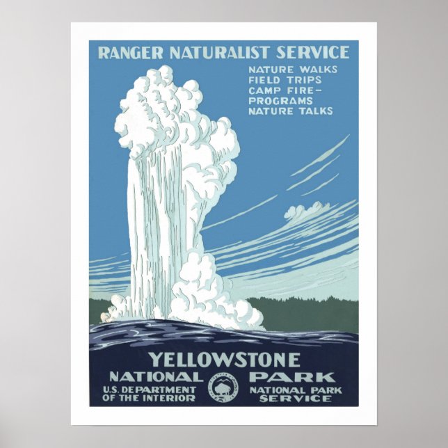 Poster Vintage voyage de Yellowstone (Devant)