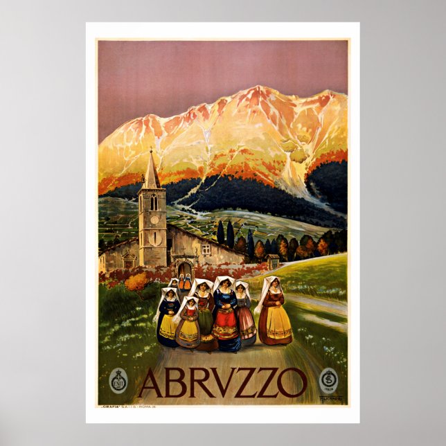 Poster Vintage voyage des Abruzzes (Devant)