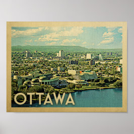 Poster Vintage voyage d'Ottawa