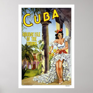 Poster Vintage voyage du Cuba