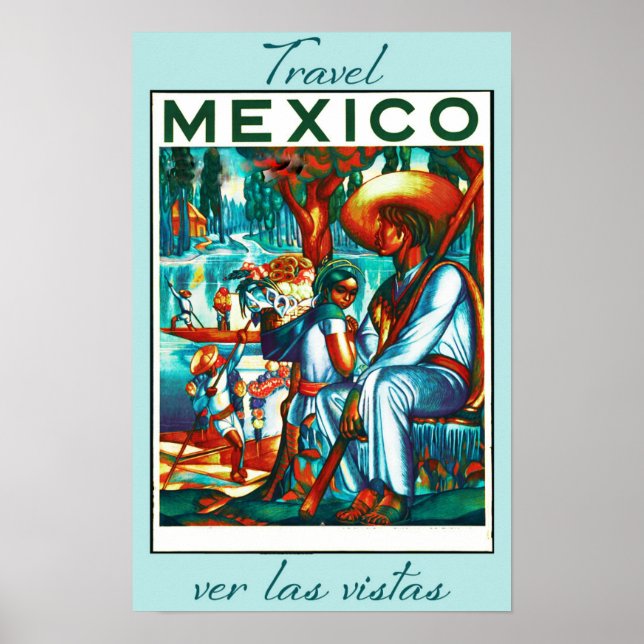 Poster Vintage voyage du Mexique (Devant)