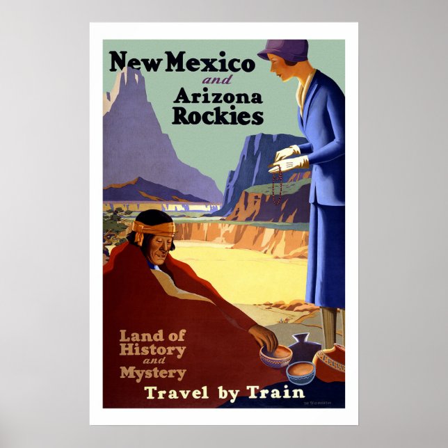 Poster Vintage voyage du Nouveau-Mexique (Devant)