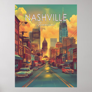 Poster Vintage voyage du Tennessee de Nashville