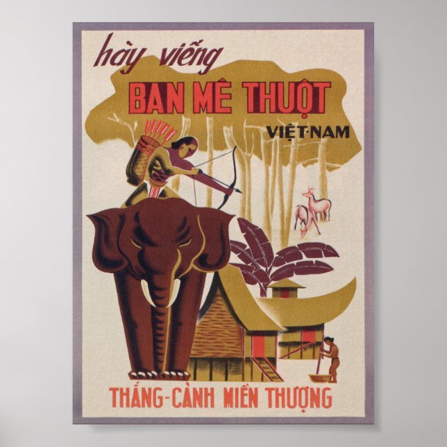Poster Vintage voyage du Vietnam (Devant)