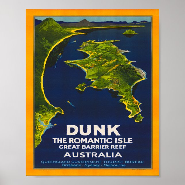 Poster Vintage voyage Dunk Australie (Devant)