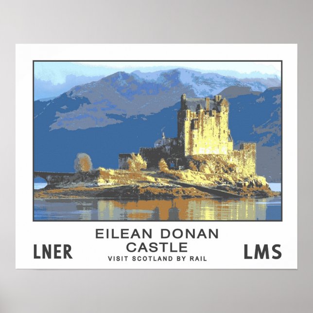 Poster Vintage voyage, Eilean Donan Castle (Devant)