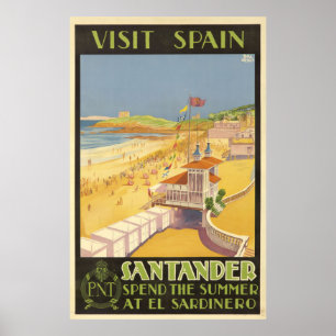 Poster Vintage voyage - Espagne Santander