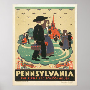 Poster Vintage voyage faisant la promotion de la P
