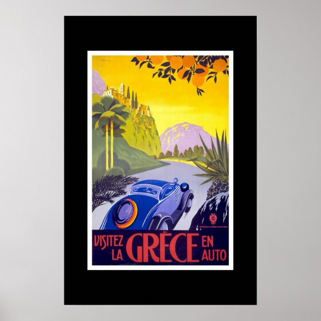 Poster Vintage voyage Grèce 2 (Devant)
