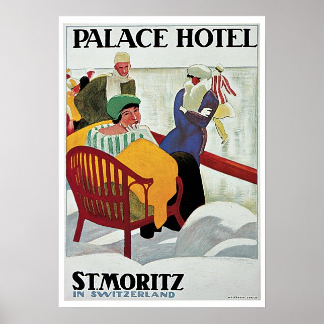 Poster Vintage voyage, Hôtel Palace (Devant)