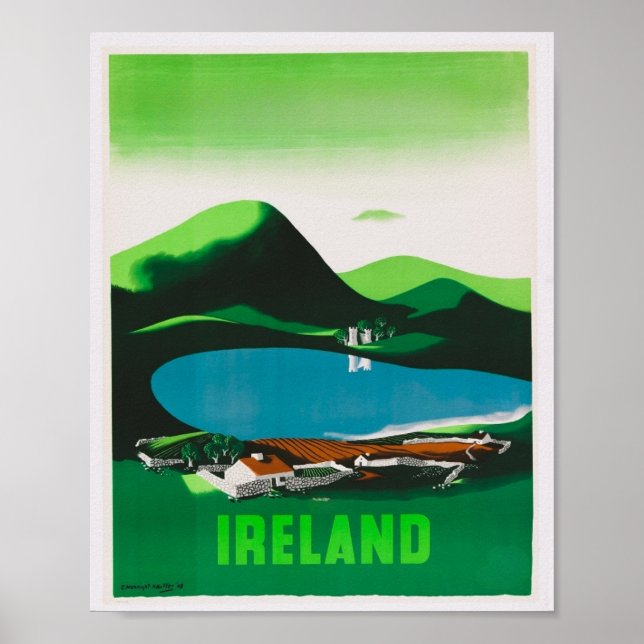 Poster Vintage voyage irlandais (Devant)