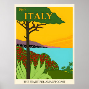 Poster Vintage voyage Italie