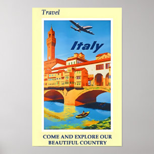 Poster Vintage voyage Italie