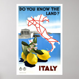 Poster Vintage voyage Italie