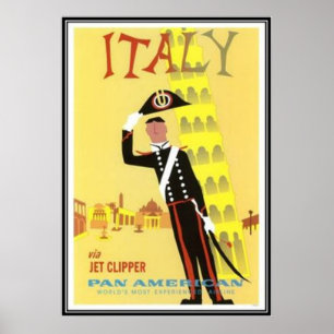 Poster Vintage Voyage Italie -