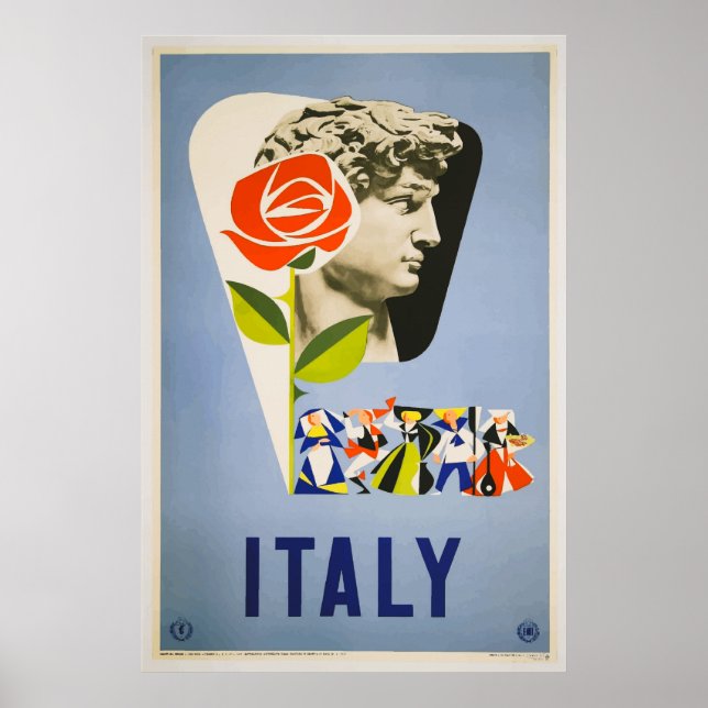 Poster Vintage voyage Italie (Devant)