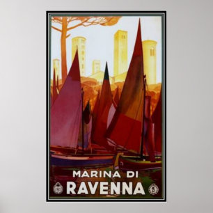 Poster Vintage Voyage Italie, Ravenne -
