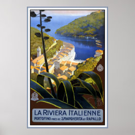 Poster Vintage voyage "La Riviera Italienne"