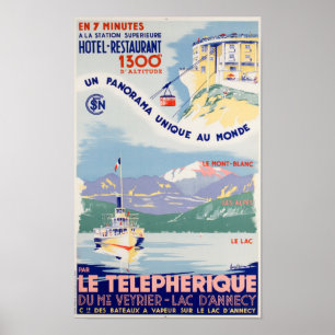 Poster Vintage voyage - Lac d'Annecy - France