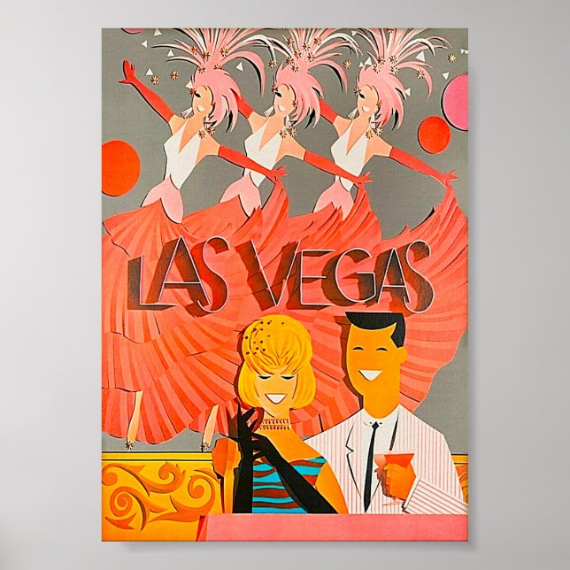 Poster Vintage voyage Las Vegas Retro (Devant)