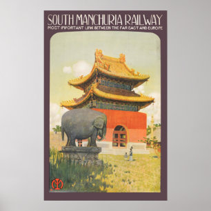 Poster Vintage voyage - Mandchourie Sud