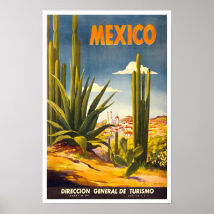 Poster Vintage voyage mexicain