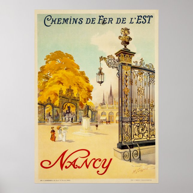 Poster Vintage voyage - Nancy - France (Devant)