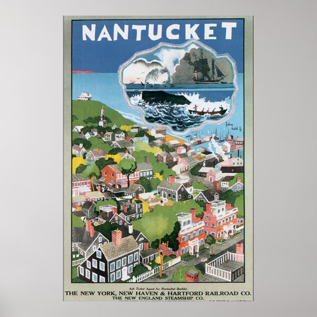 Poster Vintage voyage Nantucket (Devant)