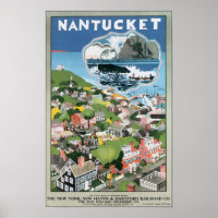 Poster Vintage voyage Nantucket