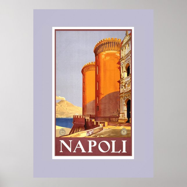 Poster Vintage voyage Napoli (Devant)