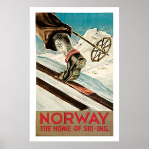 Poster Vintage voyage norvégien